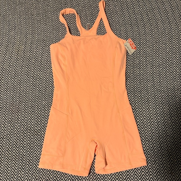 Free People Movement  Never Better Runsie One Piece Romper Morning Sun | Sz XS - Picture 2 of 3
